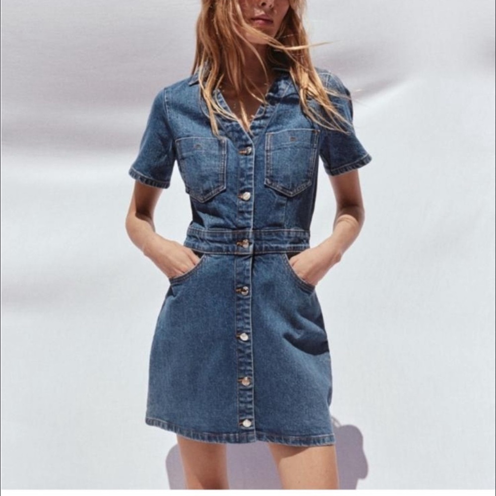 Zara Blue Denim Mini Dress